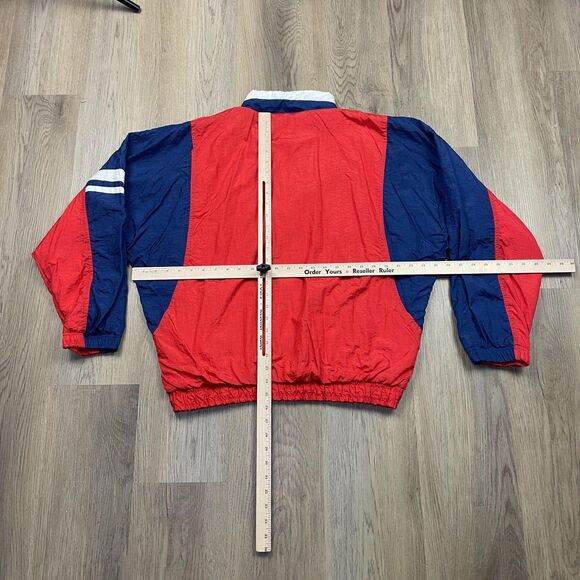 Vintage Sergio Tacchini Jacket Mens 40 Red Blue Windbreaker Embroidered 90s - Picture 7 of 9